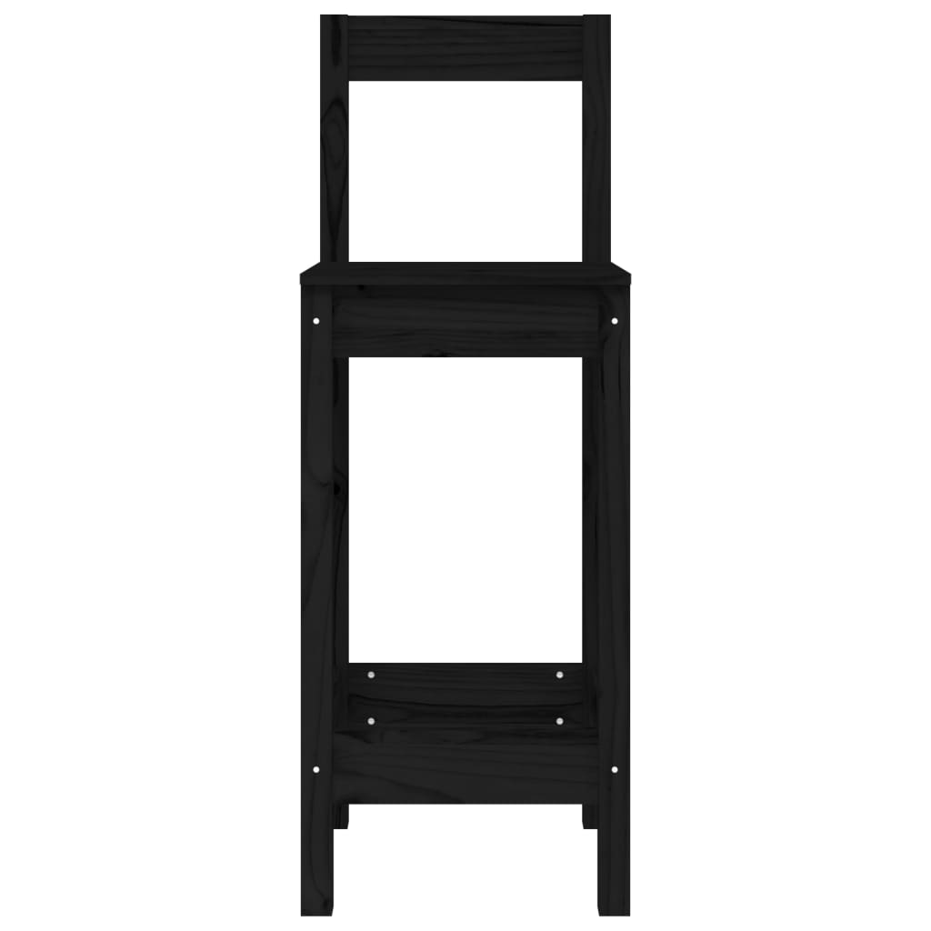 vidaXL Stołki barowe 2 szt., czarne, 40x41,5x112 cm, drewno sosnowe