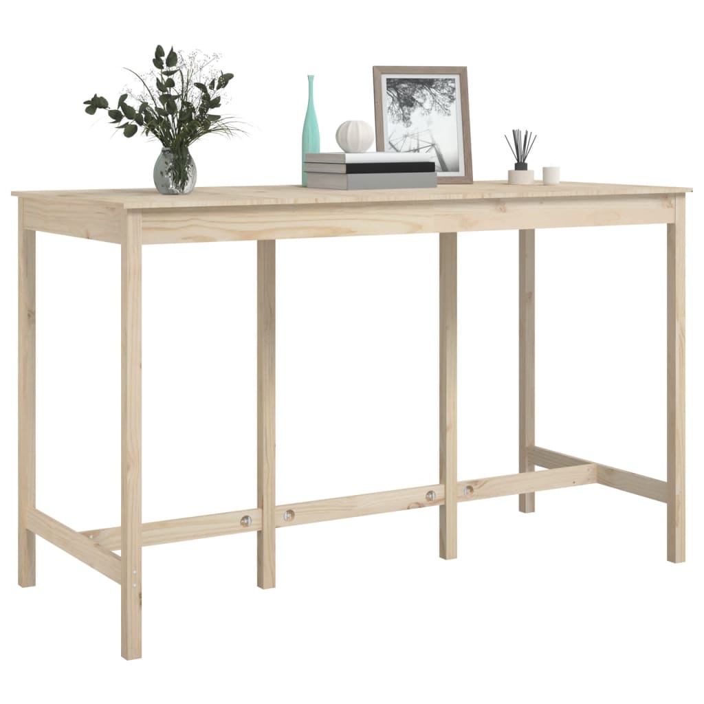 vidaXL Stolik barowy, 180x80x110 cm, lite drewno sosnowe