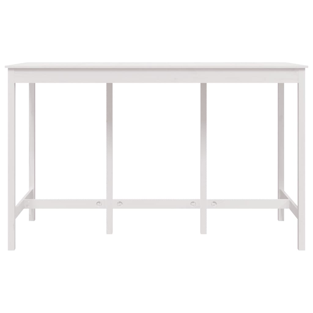 vidaXL Stolik barowy, biały, 180x80x110 cm, lite drewno sosnowe