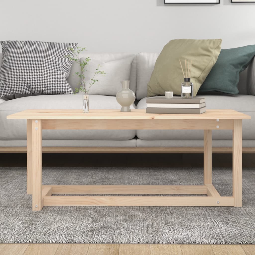 vidaXL Stolik kawowy, 110x55x45 cm, lite drewno sosnowe