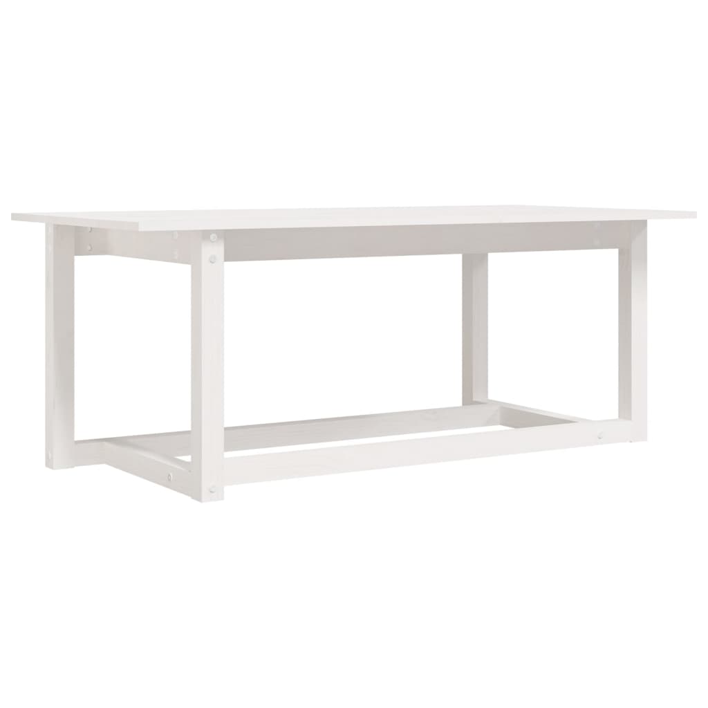 vidaXL Stolik kawowy, biały, 110x55x45 cm, lite drewno sosnowe
