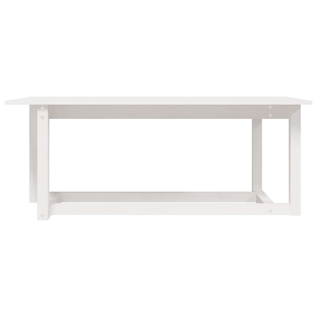 vidaXL Stolik kawowy, biały, 110x55x45 cm, lite drewno sosnowe