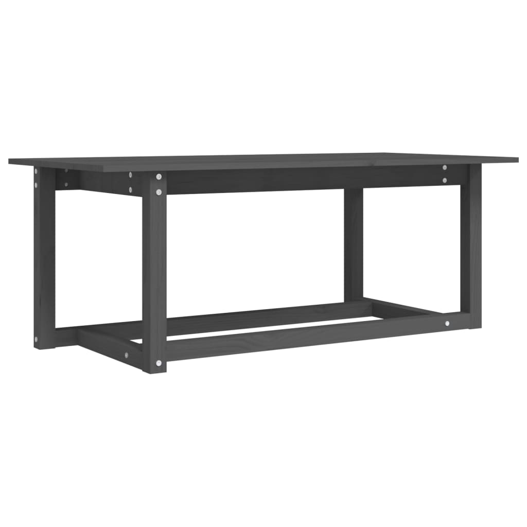 vidaXL Stolik kawowy, szary, 110x55x45 cm, lite drewno sosnowe