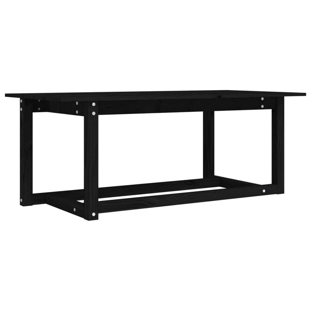 vidaXL Stolik kawowy, czarny, 110x55x45 cm, lite drewno sosnowe