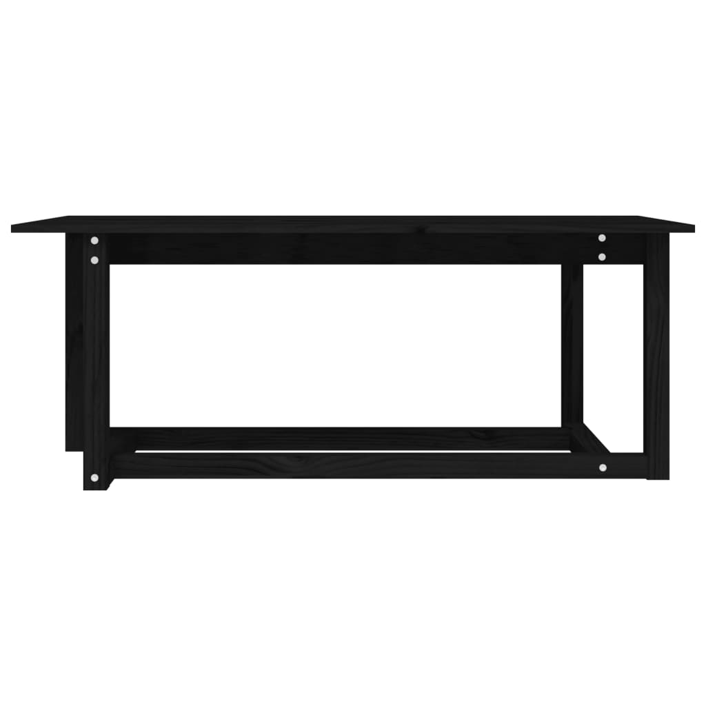 vidaXL Stolik kawowy, czarny, 110x55x45 cm, lite drewno sosnowe
