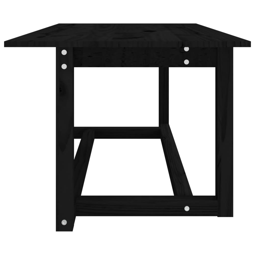 vidaXL Stolik kawowy, czarny, 110x55x45 cm, lite drewno sosnowe