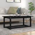 vidaXL Stolik kawowy, czarny, 110x55x45 cm, lite drewno sosnowe