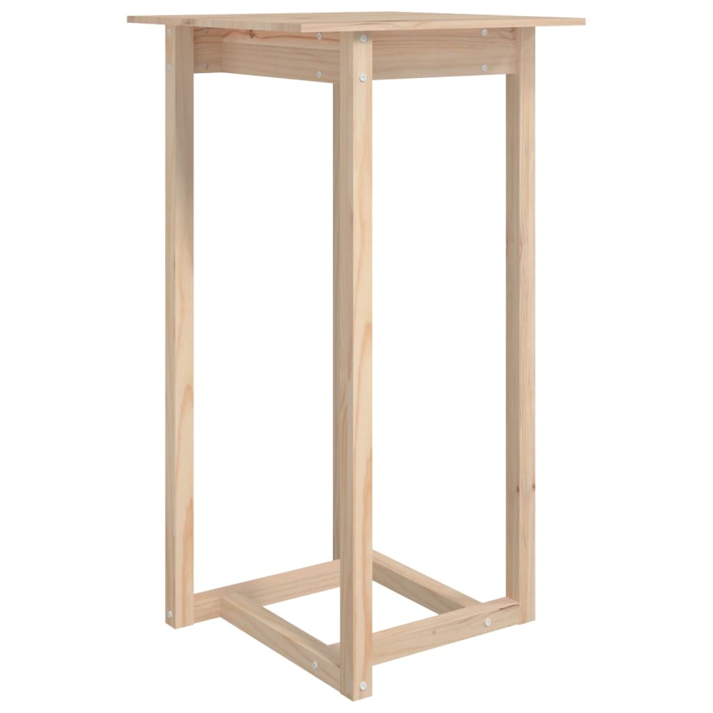 vidaXL Stolik barowy, 60x60x110 cm, lite drewno sosnowe