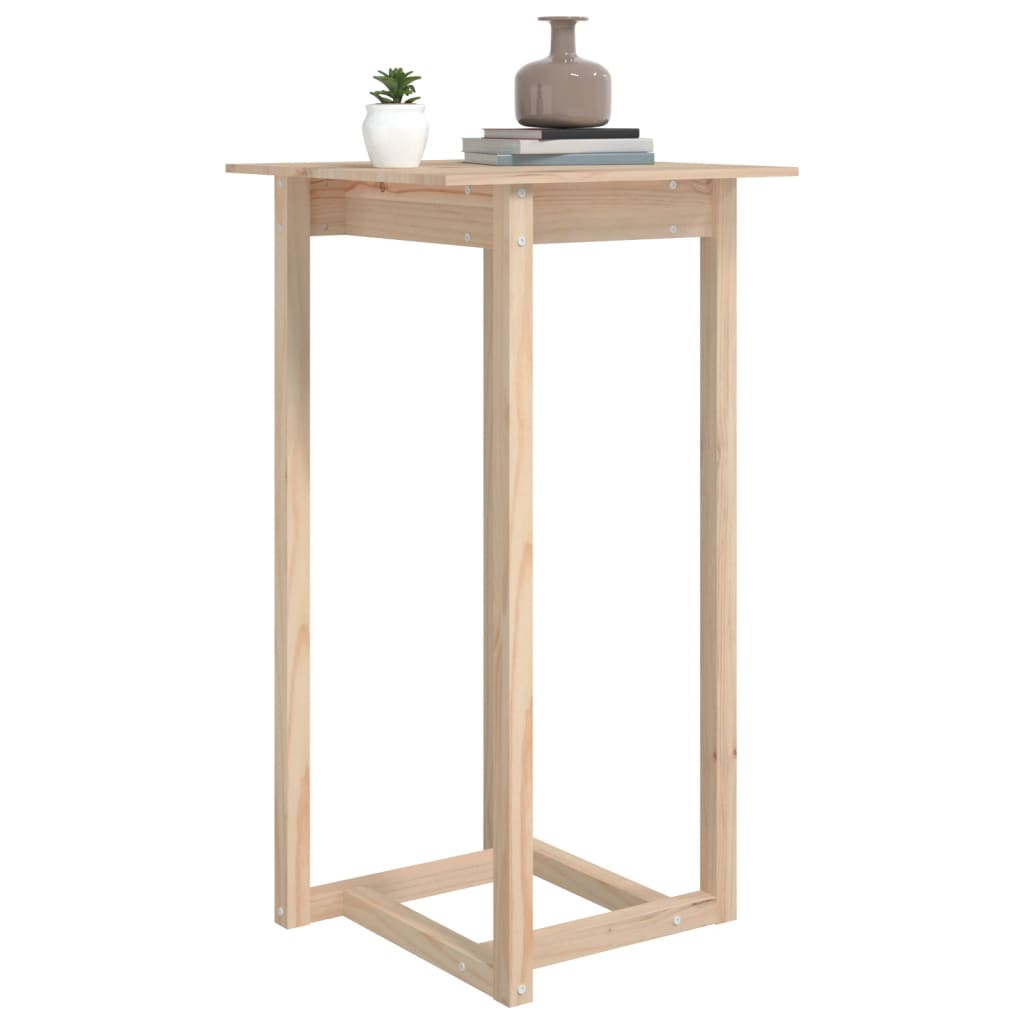 vidaXL Stolik barowy, 60x60x110 cm, lite drewno sosnowe
