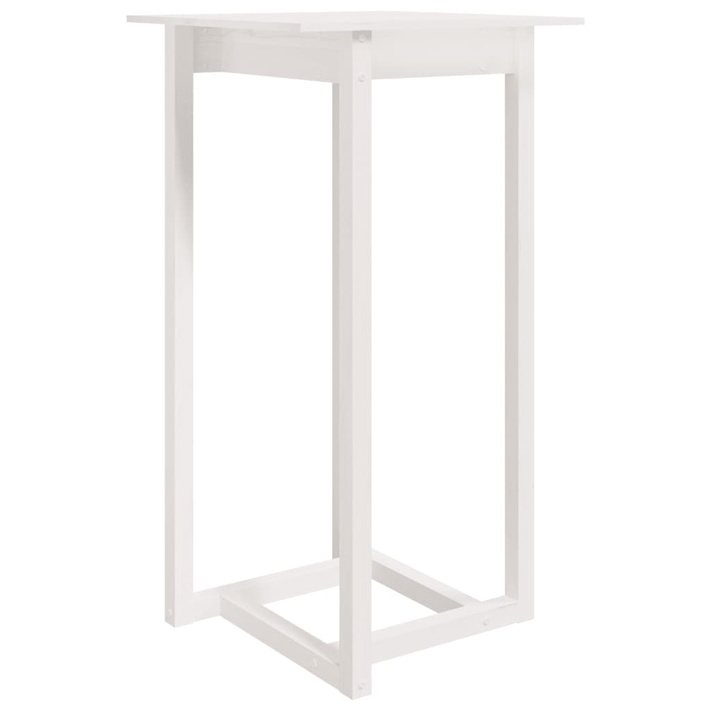 vidaXL Stolik barowy, biały, 60x60x110 cm, lite drewno sosnowe