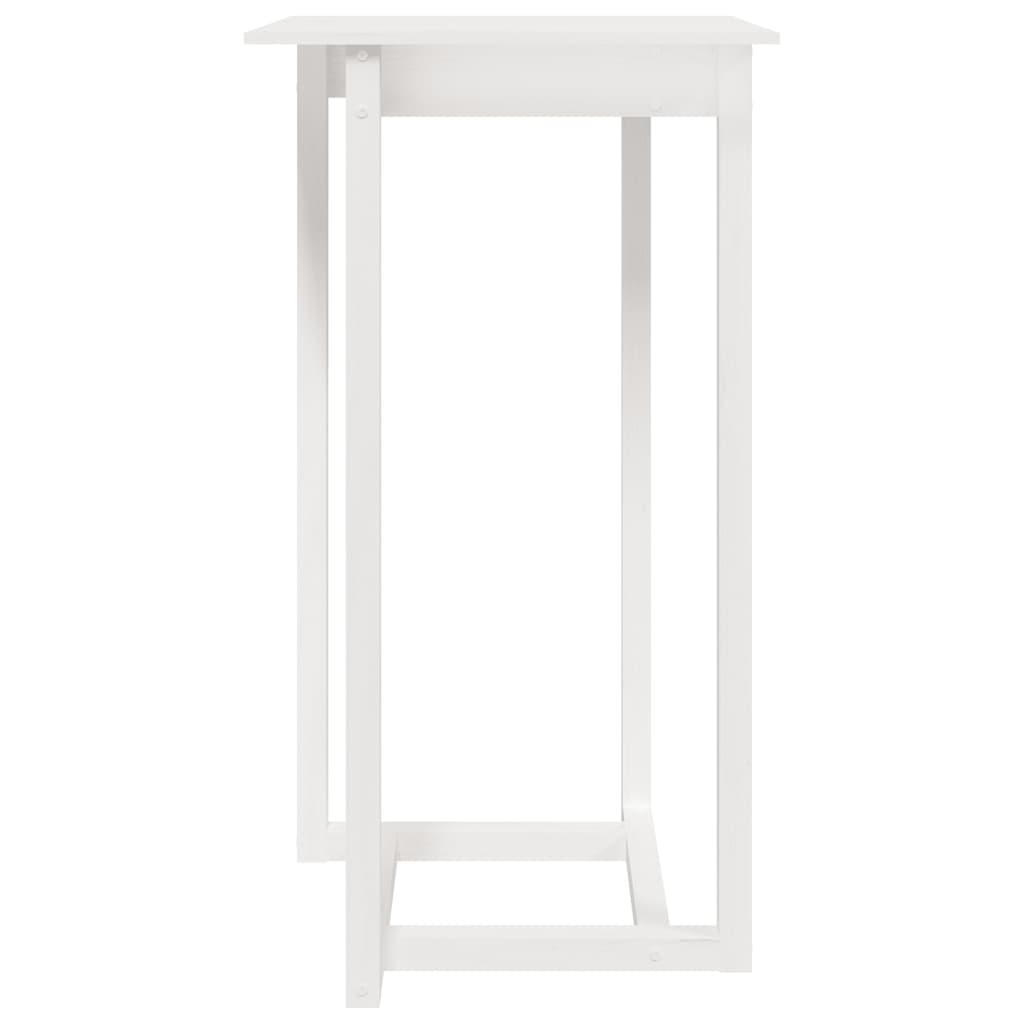 vidaXL Stolik barowy, biały, 60x60x110 cm, lite drewno sosnowe