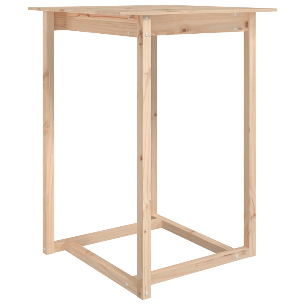 vidaXL Stolik barowy, 80x80x110 cm, lite drewno sosnowe