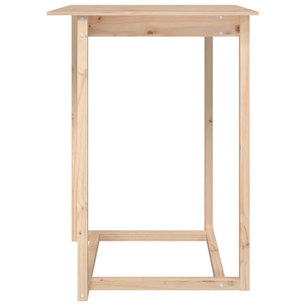vidaXL Stolik barowy, 80x80x110 cm, lite drewno sosnowe