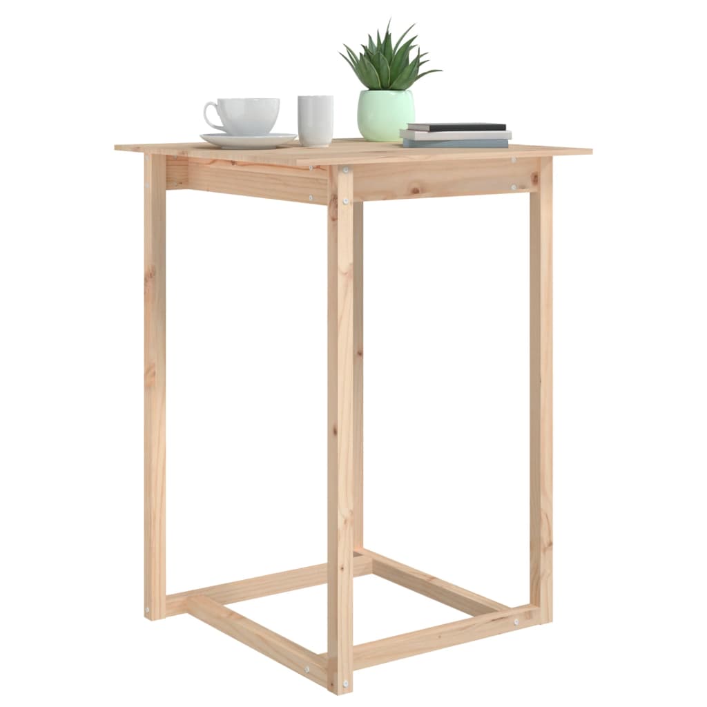 vidaXL Stolik barowy, 80x80x110 cm, lite drewno sosnowe