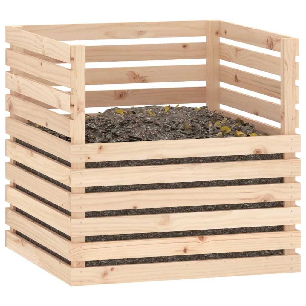 vidaXL Kompostownik, 80x80x78 cm, lite drewno sosnowe