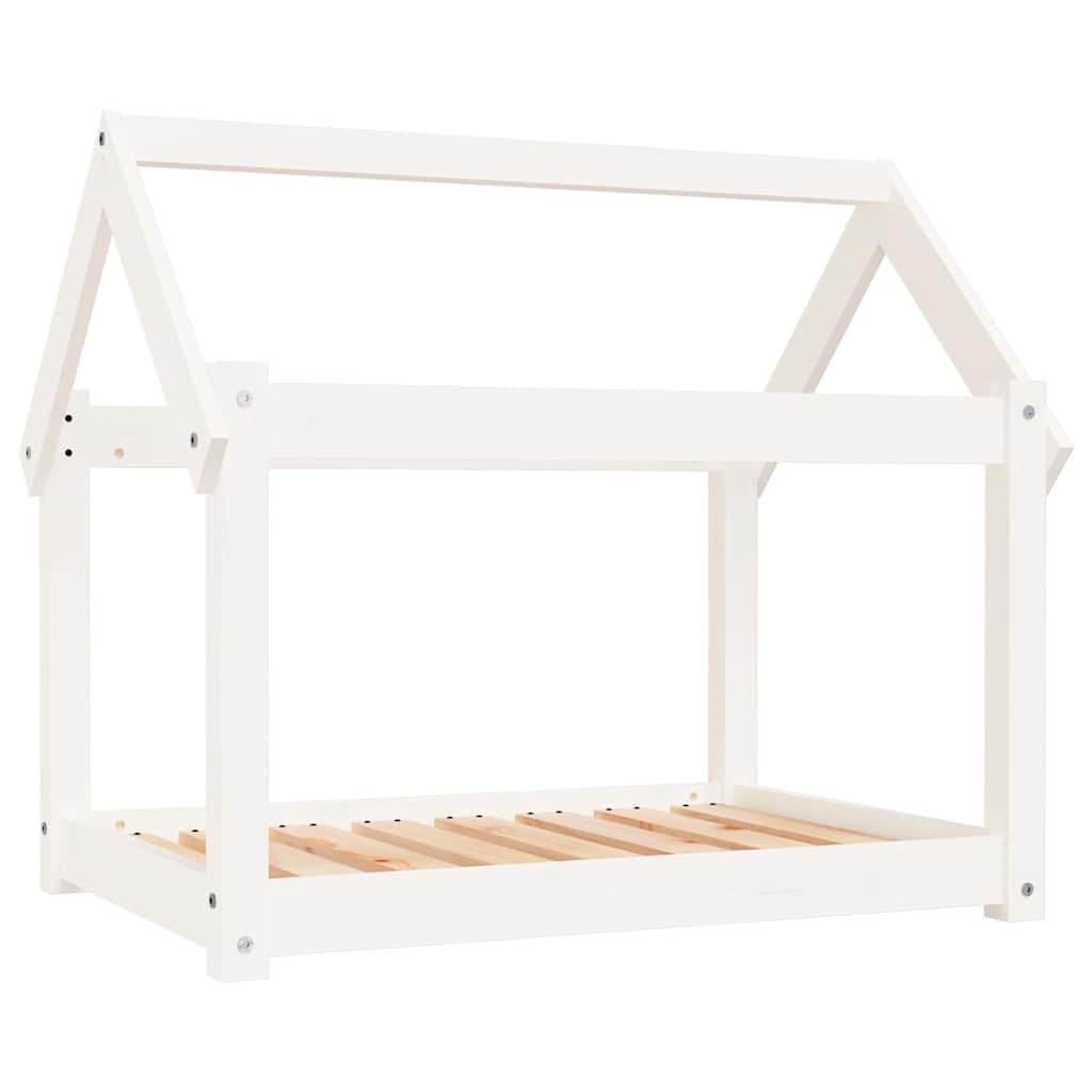 vidaXL Legowisko dla psa, białe, 81x60x70 cm, lite drewno sosnowe
