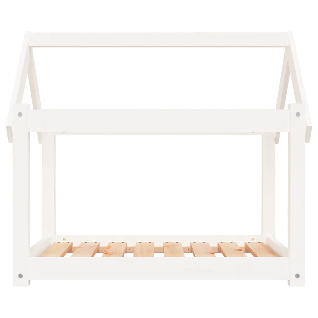 vidaXL Legowisko dla psa, białe, 81x60x70 cm, lite drewno sosnowe