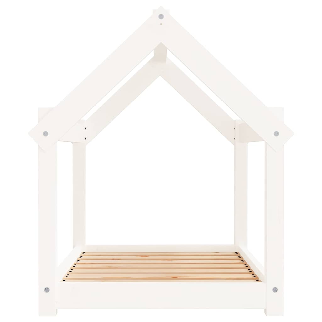 vidaXL Legowisko dla psa, białe, 81x60x70 cm, lite drewno sosnowe