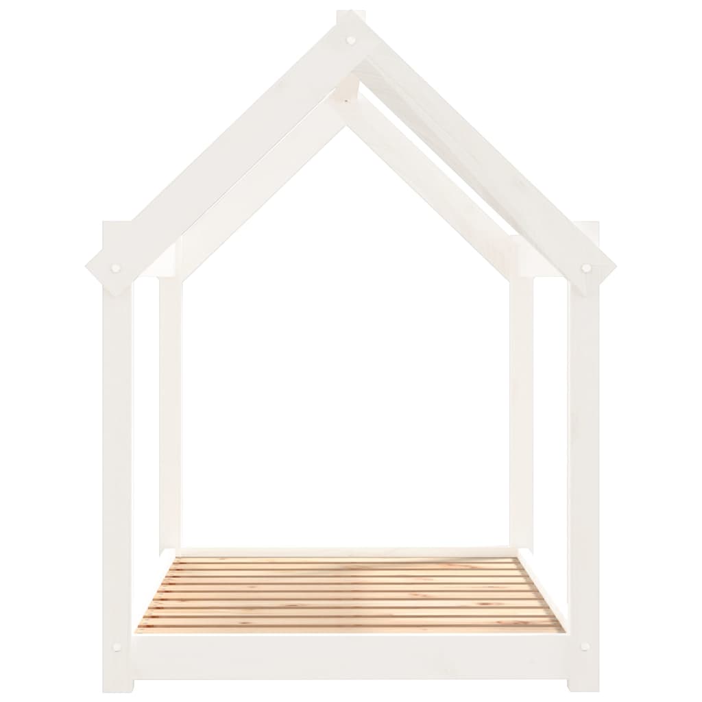 vidaXL Legowisko dla psa, białe, 101x70x90 cm, lite drewno sosnowe