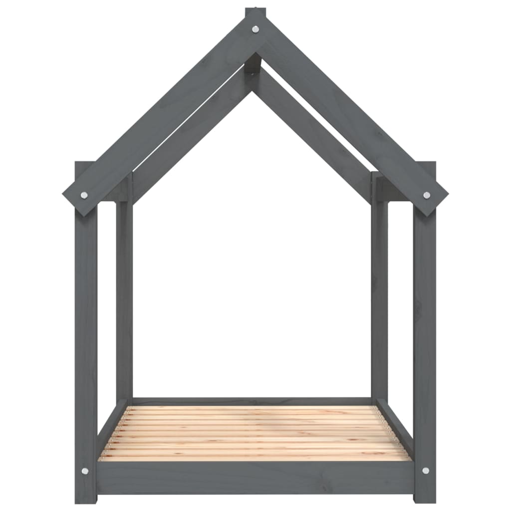 vidaXL Legowisko dla psa, szare, 101x70x90 cm, lite drewno sosnowe