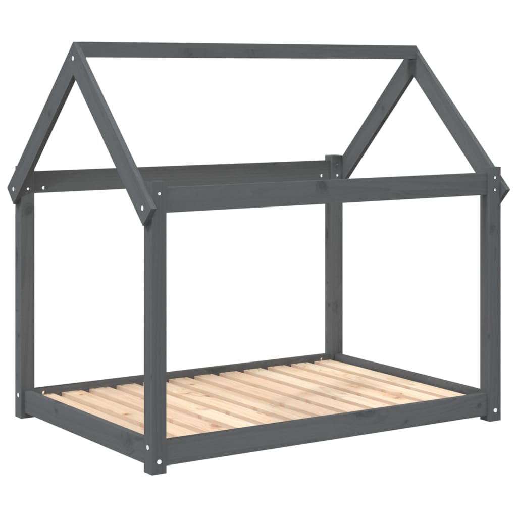 vidaXL Legowisko dla psa, szare, 111x80x100 cm, lite drewno sosnowe