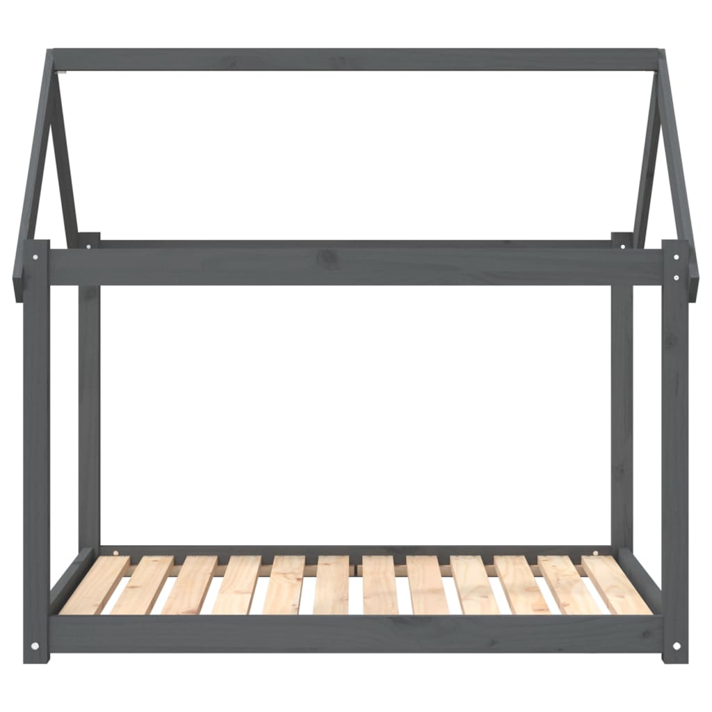 vidaXL Legowisko dla psa, szare, 111x80x100 cm, lite drewno sosnowe
