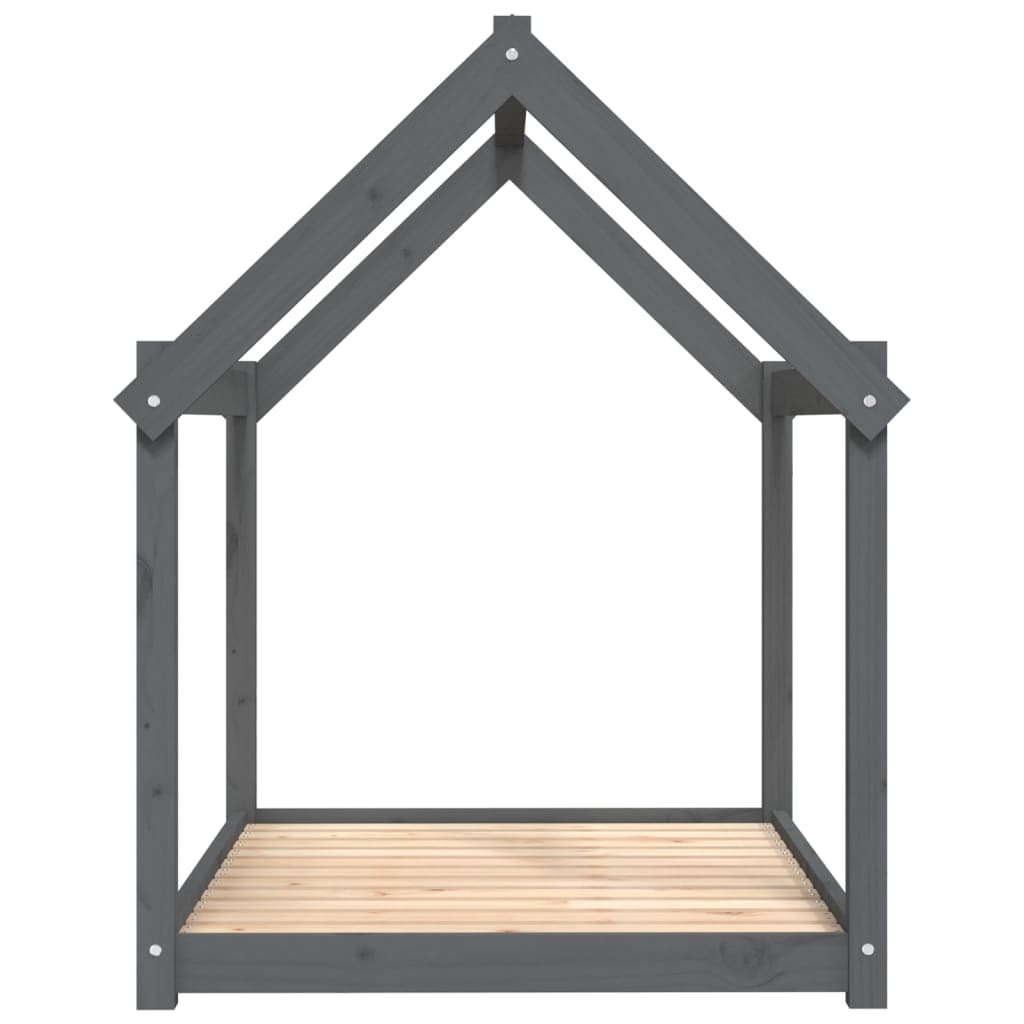 vidaXL Legowisko dla psa, szare, 111x80x100 cm, lite drewno sosnowe