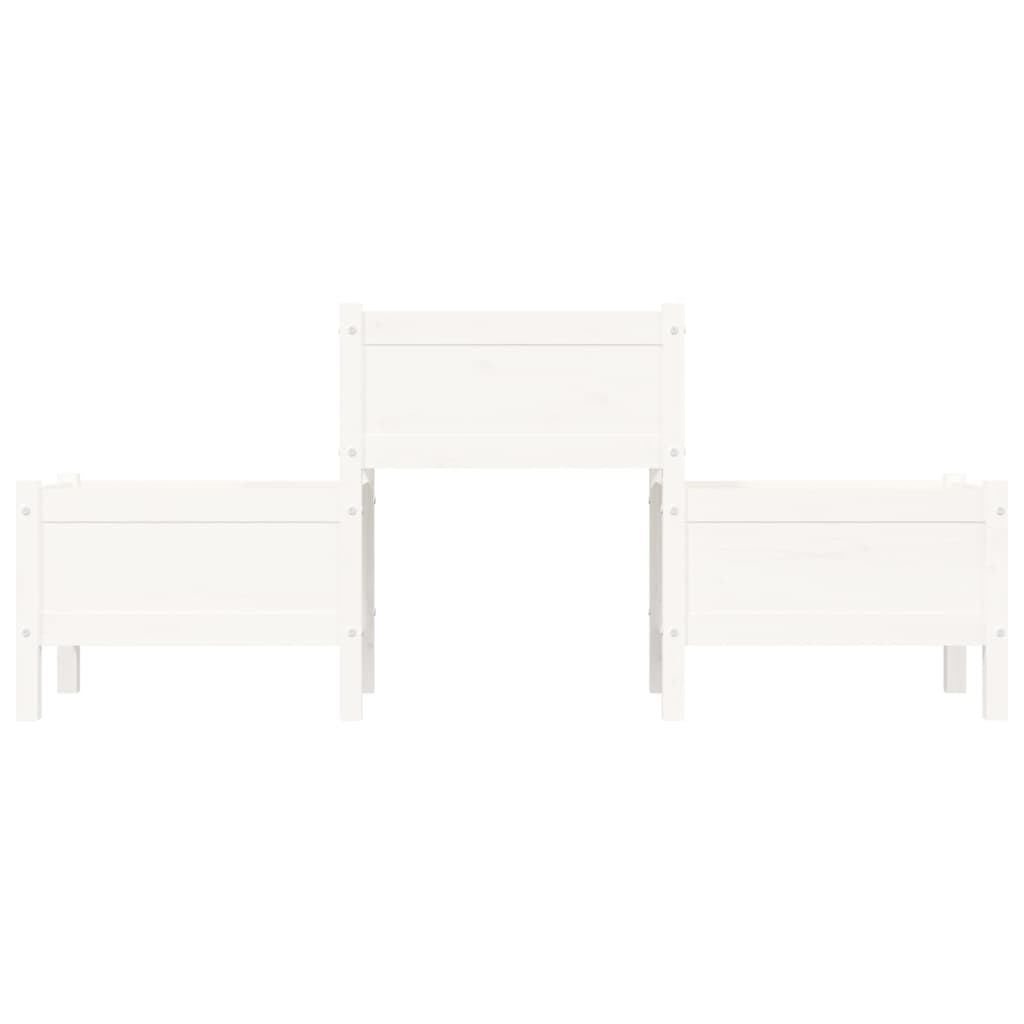 vidaXL Donica, biała, 178,5x44x75 cm, lite drewno sosnowe