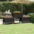 vidaXL Donica, czarna, 178,5x44x75 cm, lite drewno sosnowe