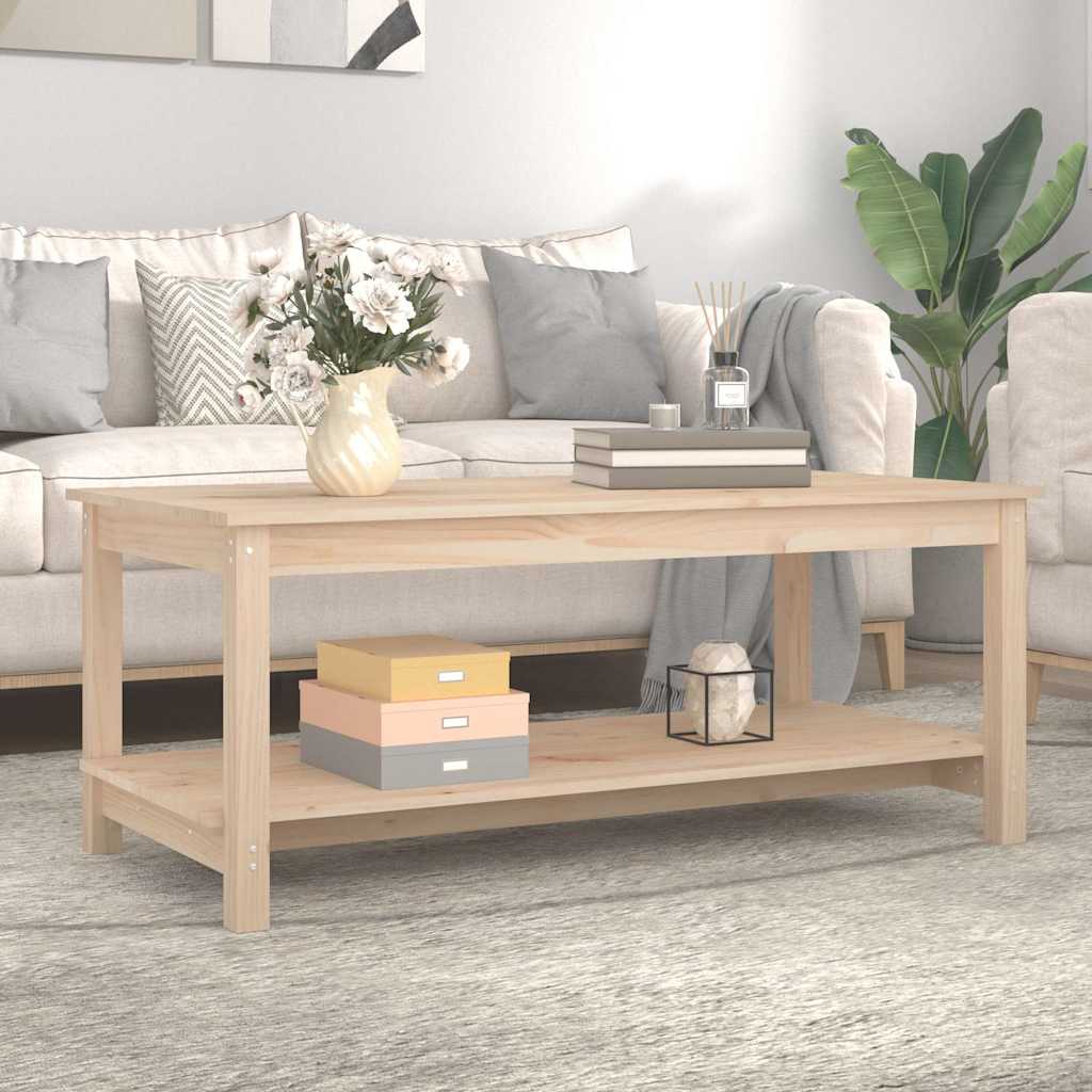 vidaXL Stolik kawowy, 110x55x45 cm, lite drewno sosnowe