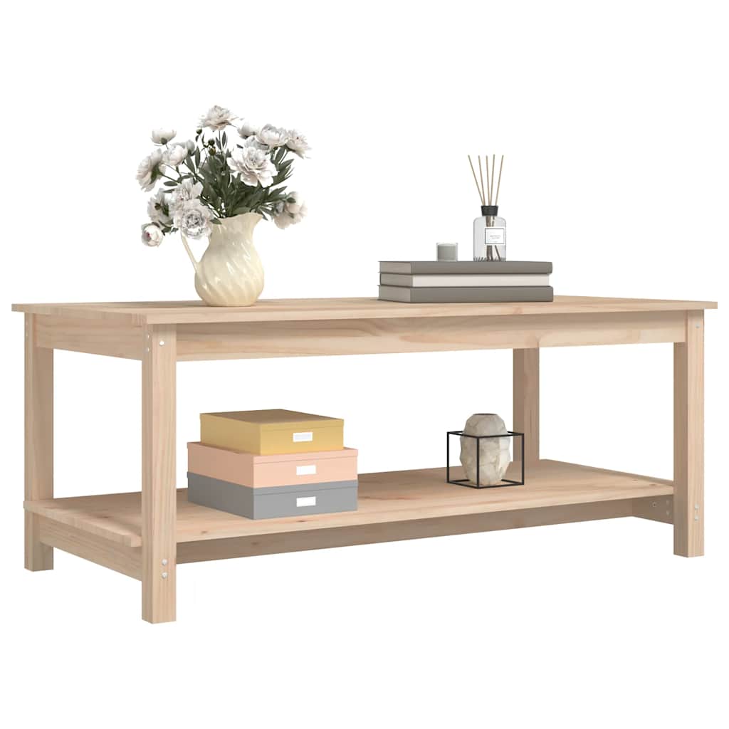vidaXL Stolik kawowy, 110x55x45 cm, lite drewno sosnowe