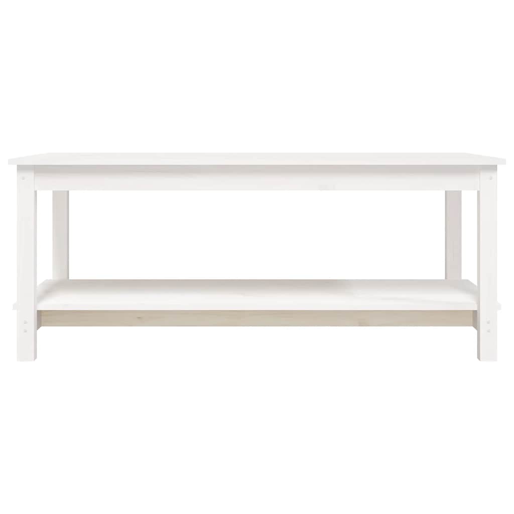 vidaXL Stolik kawowy, biały, 110x55x45 cm, lite drewno sosnowe