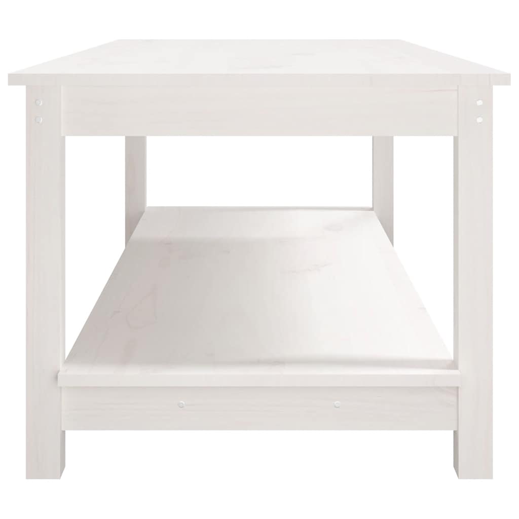 vidaXL Stolik kawowy, biały, 110x55x45 cm, lite drewno sosnowe