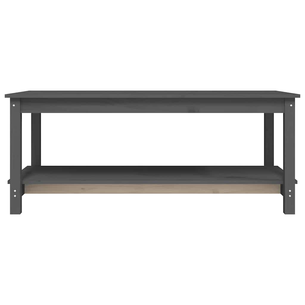 vidaXL Stolik kawowy, szary, 110x55x45 cm, lite drewno sosnowe