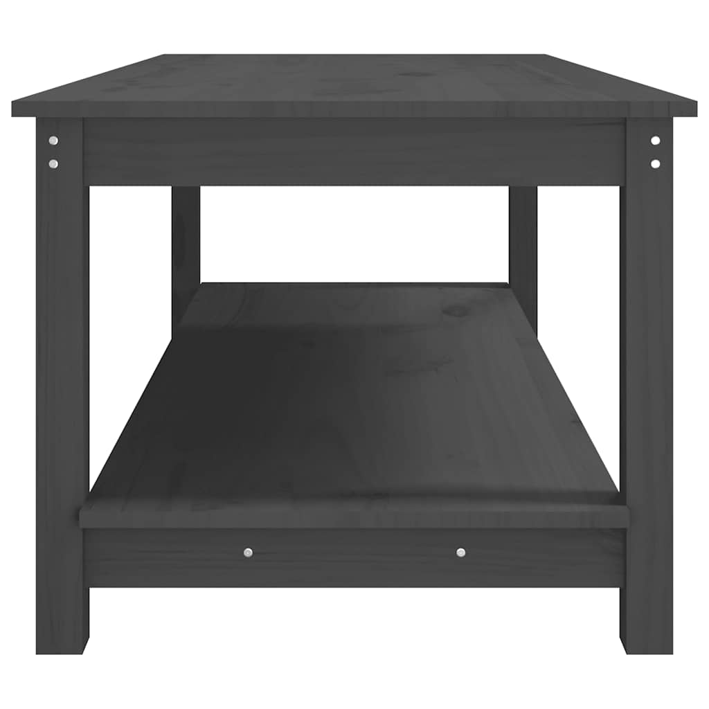 vidaXL Stolik kawowy, szary, 110x55x45 cm, lite drewno sosnowe