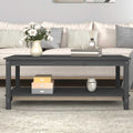 vidaXL Stolik kawowy, szary, 110x55x45 cm, lite drewno sosnowe