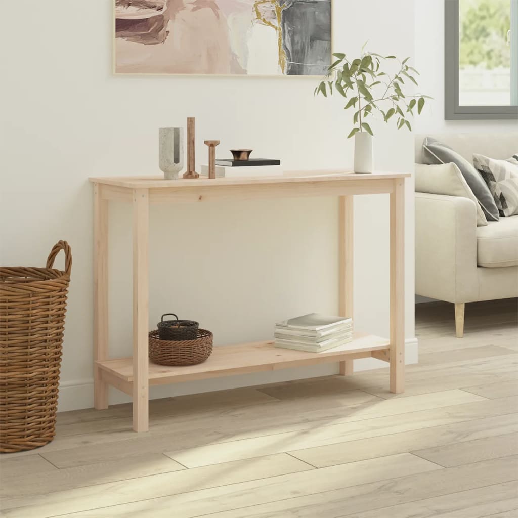 vidaXL Stolik konsolowy, 110x40x80 cm, lite drewno sosnowe