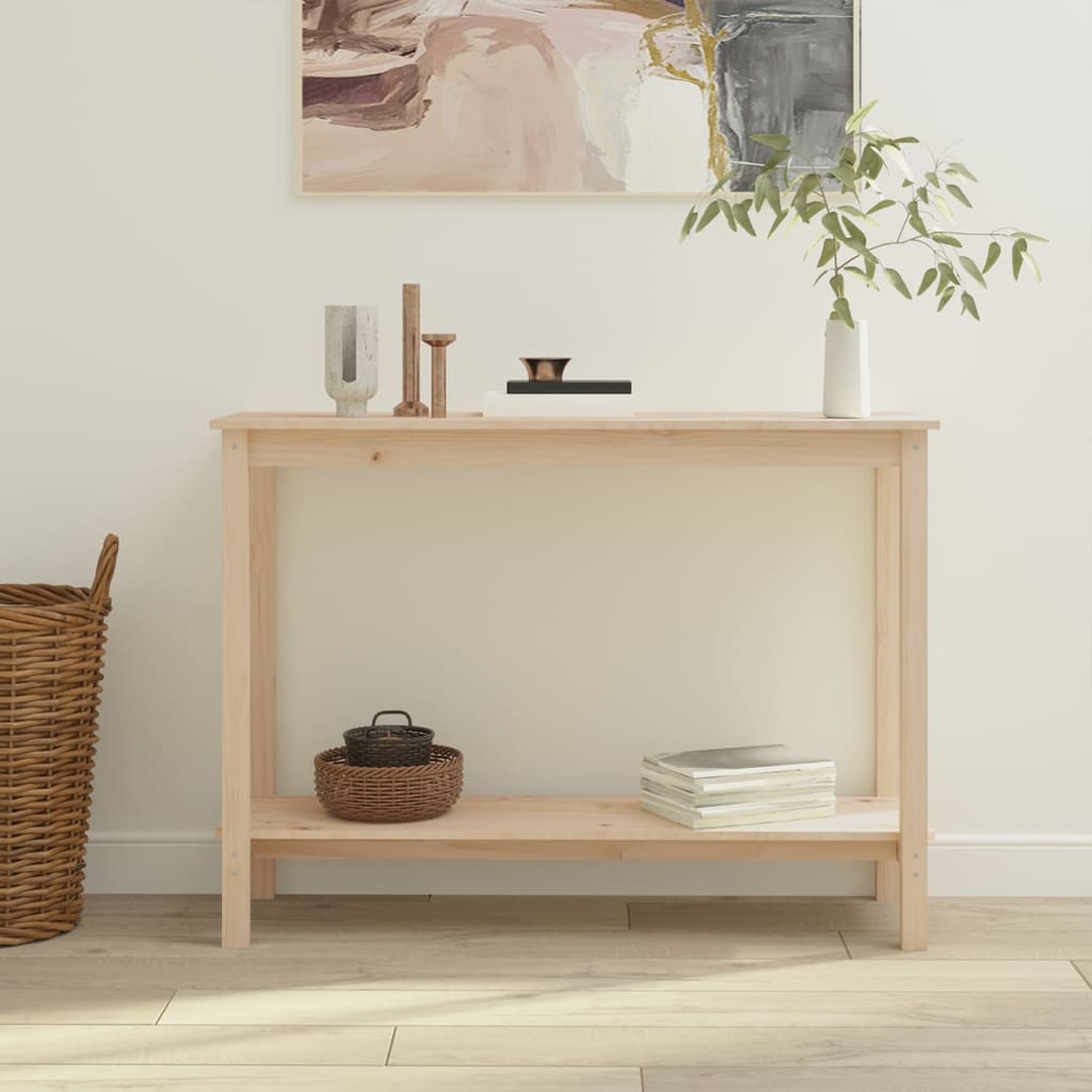 vidaXL Stolik konsolowy, 110x40x80 cm, lite drewno sosnowe