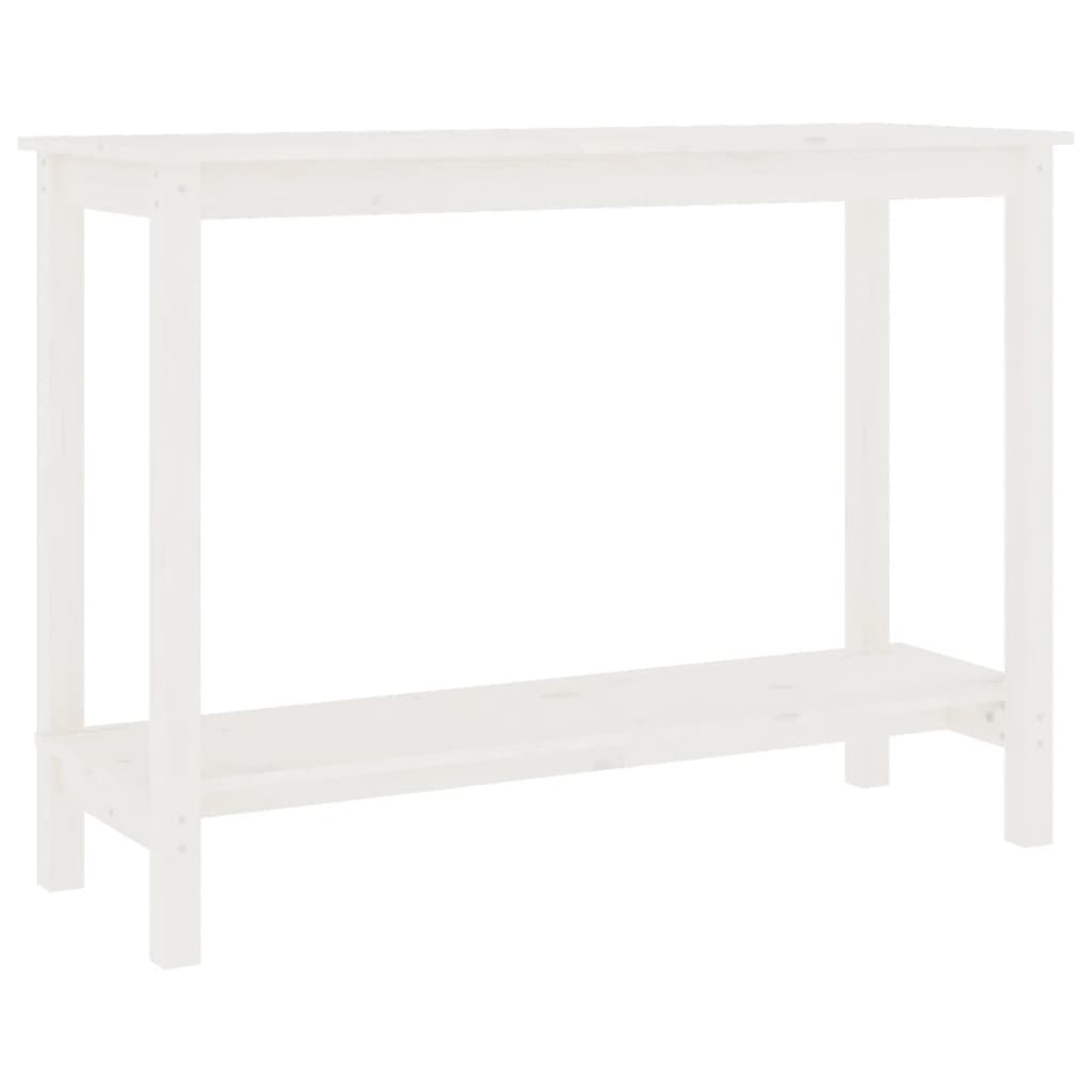 vidaXL Stolik konsolowy, biały, 110x40x80 cm, lite drewno sosnowe
