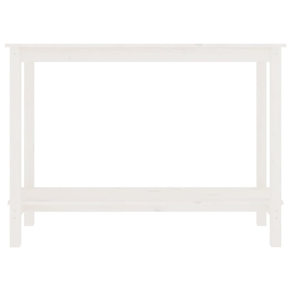 vidaXL Stolik konsolowy, biały, 110x40x80 cm, lite drewno sosnowe