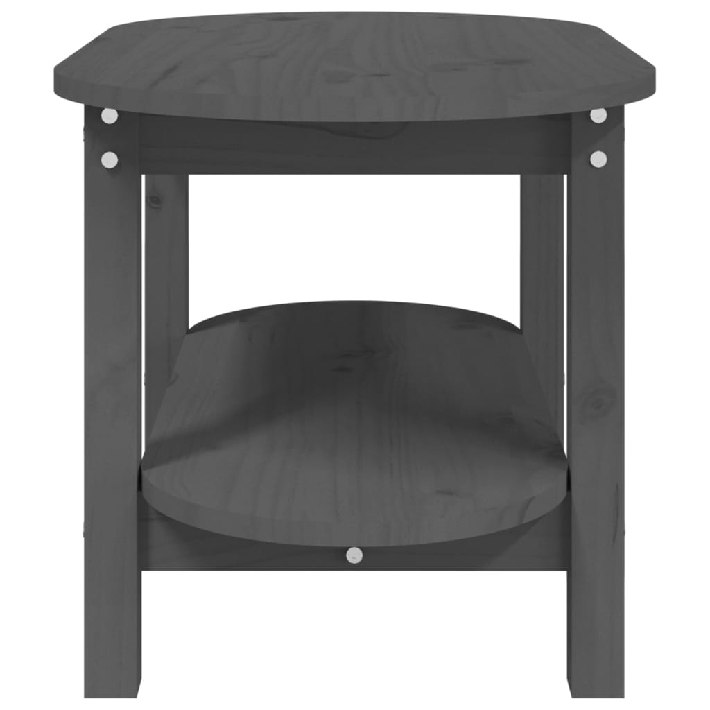 vidaXL Stolik kawowy, szary, 80x45x45 cm, lite drewno sosnowe