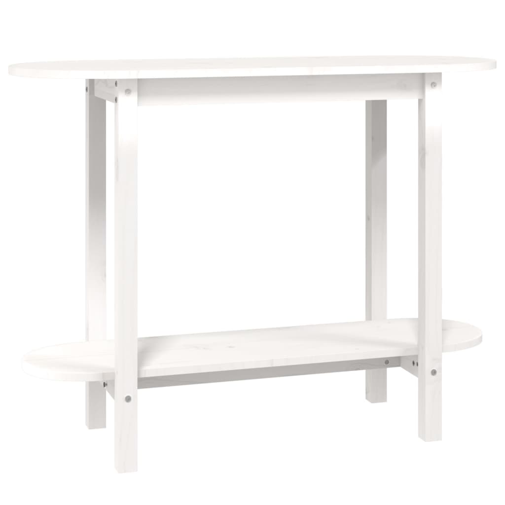 vidaXL Stolik konsolowy, biały, 110x40x80 cm, lite drewno sosnowe