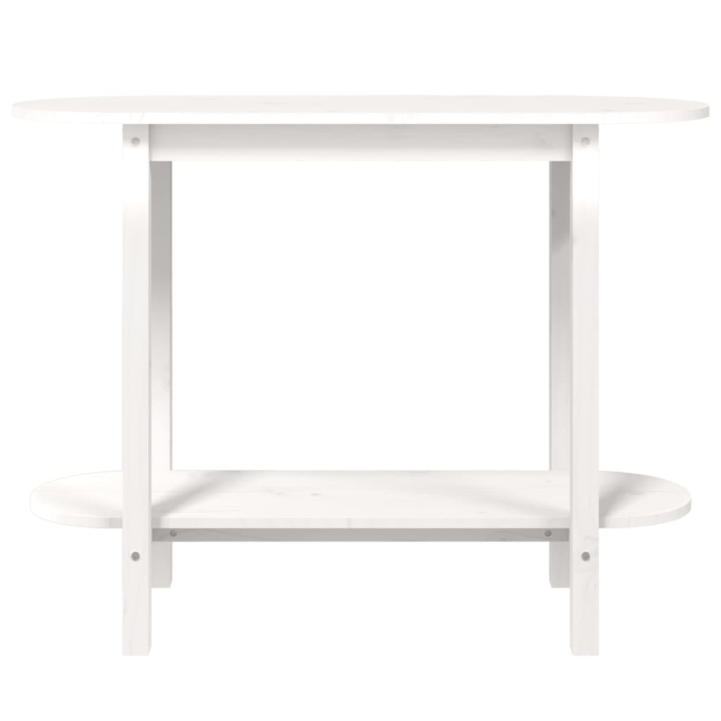vidaXL Stolik konsolowy, biały, 110x40x80 cm, lite drewno sosnowe