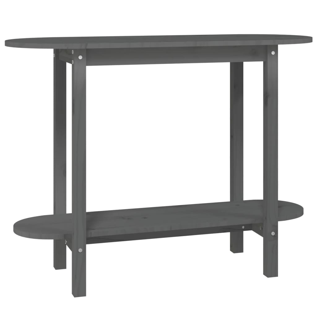 vidaXL Stolik konsolowy, szary, 110x40x80 cm, lite drewno sosnowe