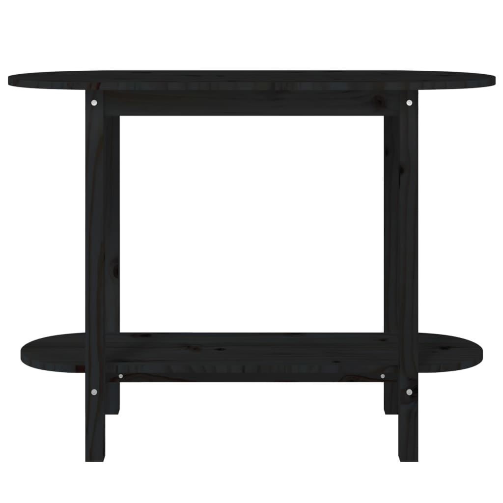 vidaXL Stolik konsolowy, czarny, 110x40x80 cm, lite drewno sosnowe