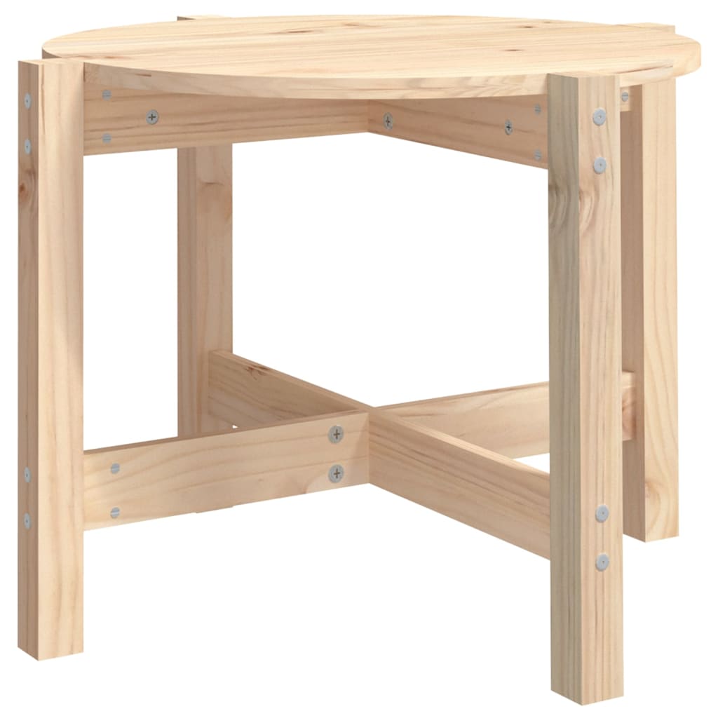 vidaXL Stolik kawowy, Ø 62,5x45 cm, lite drewno sosnowe