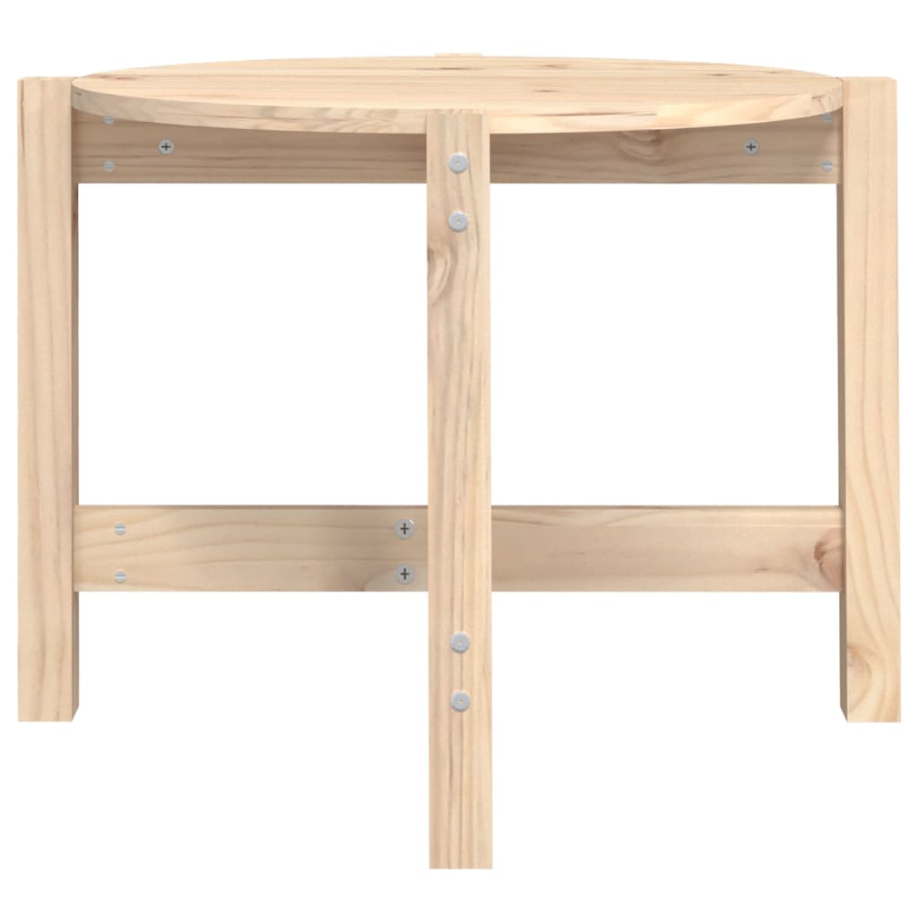 vidaXL Stolik kawowy, Ø 62,5x45 cm, lite drewno sosnowe