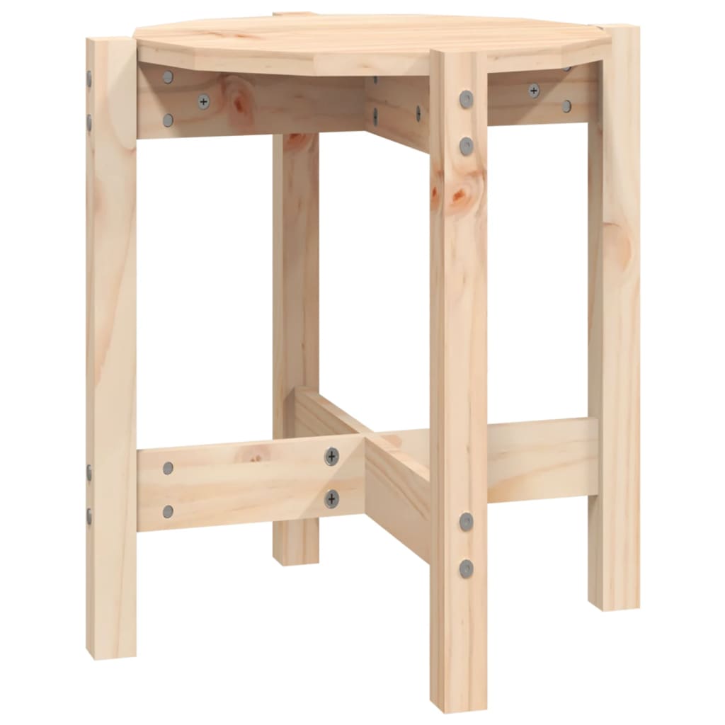 vidaXL Stolik kawowy, Ø 42,5x45 cm, lite drewno sosnowe