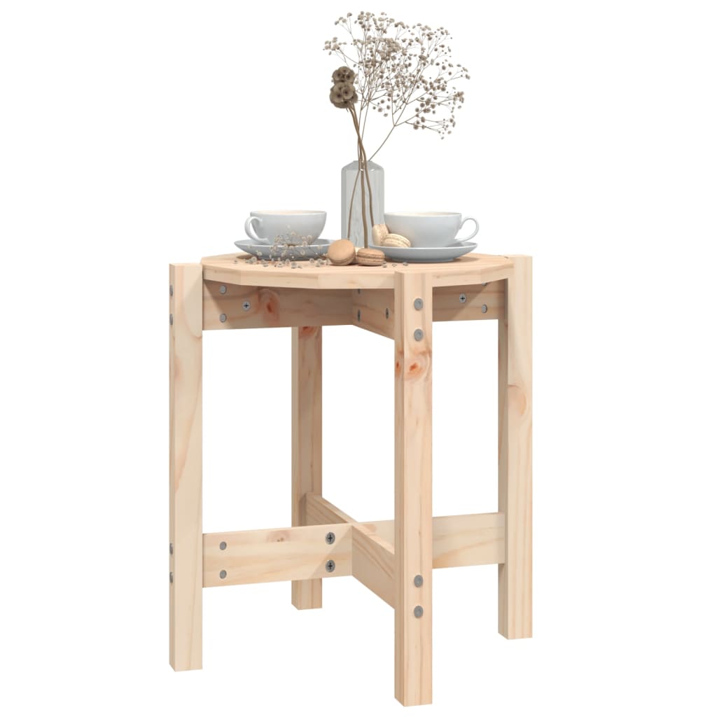vidaXL Stolik kawowy, Ø 42,5x45 cm, lite drewno sosnowe