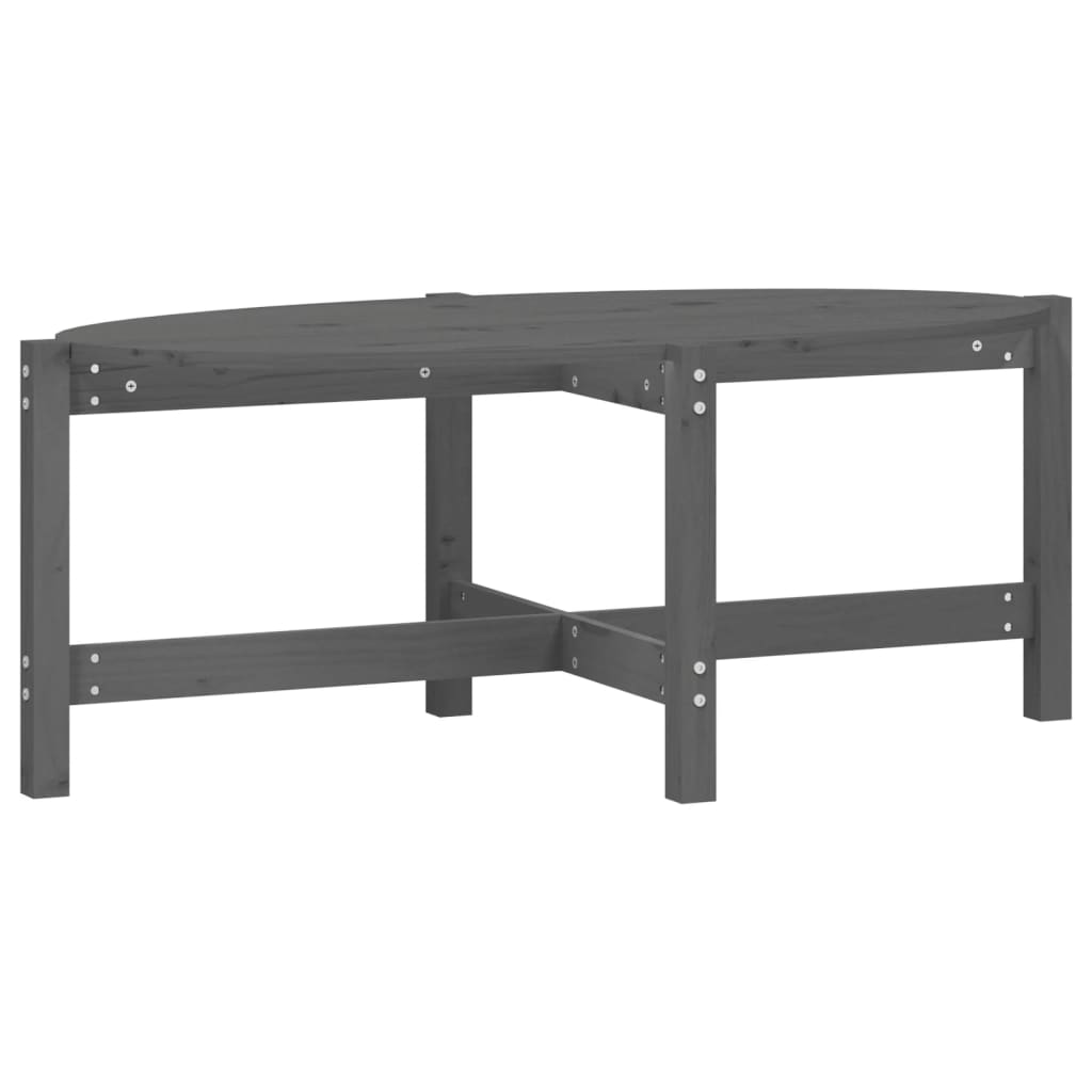 vidaXL Stolik kawowy, szary, 118x63x45 cm, lite drewno sosnowe